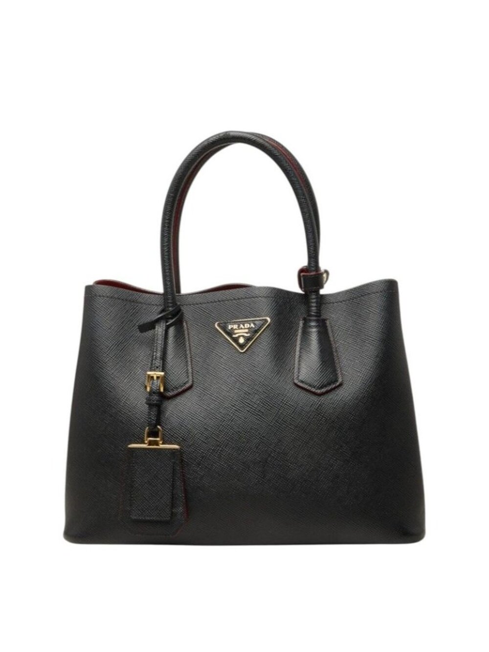 Prada Doble Tote Bag Black Saffiano Leather